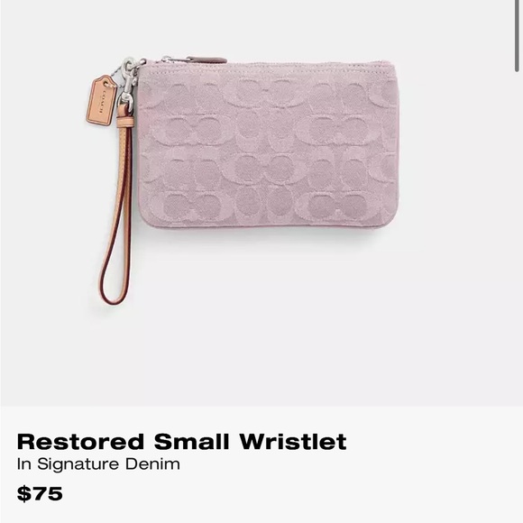 Coach wristlet in Signature Denim CJ874 - Picture 2 of 7